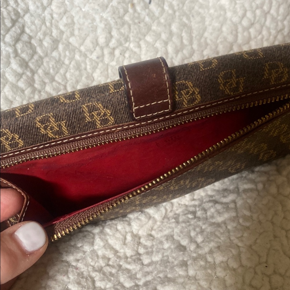 Dooney & Bourke Brown and Gold Monogram Clutch trifold wallet - Picture 5 of 5